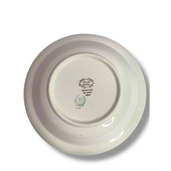 Vintage Taylor Smith Taylor TS&T Victorian Couple Rim Soup Bowl 7.75" 22K trim - Picture 8 of 10